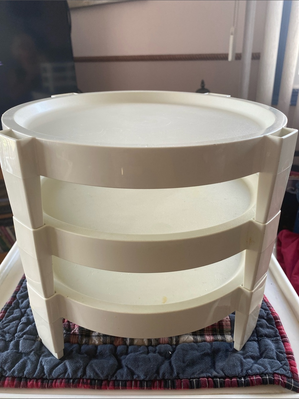 Tupperware Three-Tier Stackable Organizer - Cream White